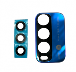 3 Szkła Aparatu i Element Tylnej Klapki /Niebieski/ - Komplet do Xiaomi Redmi 9T