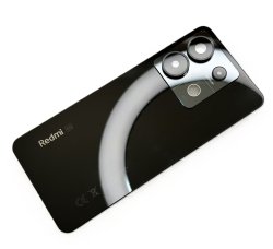Klapka Baterii Xiaomi Redmi Note 13 Pro 5G Czarna - Kompletna ze szkłem aparatu i taśmą montażową