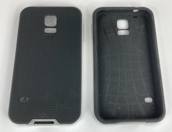 Etui Pokrowiec z Ramką Samsung S5 G900 / S5 Neo G903F Srebrny